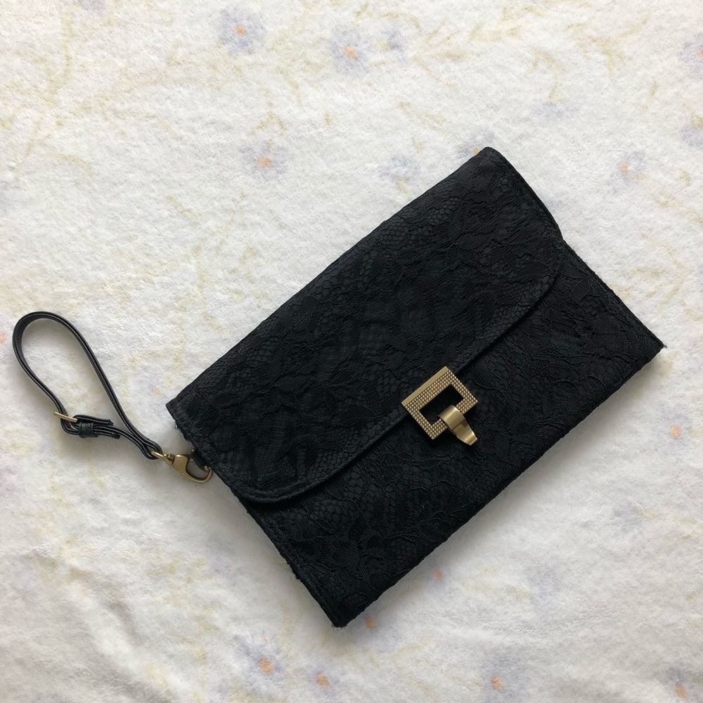 Black Lace Clutch